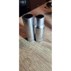 Vintage Thorsen Deep Socket Set (2) 11/16" Chrome 12 Point 1/2" Drive Deep...